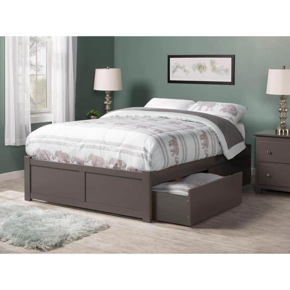 Concord Full Platform Bed with Flat Panel Foot Board and 2 Urban Bed Drawers in Grey by AFI 10 Concord Full Platform Bed with Flat Panel Foot Board and 2 Urban Bed Drawers in Grey by AFI - Image 8