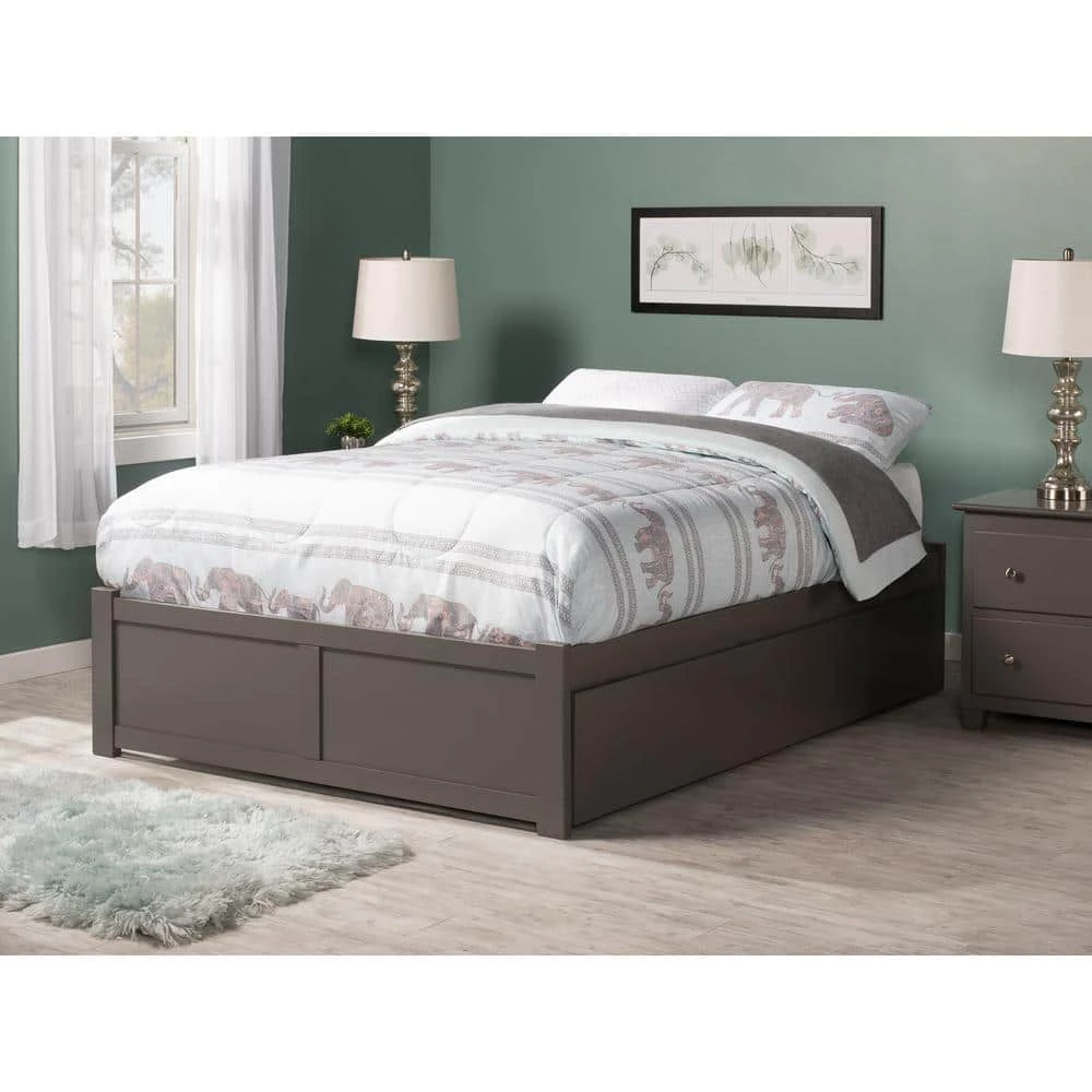 Concord Full Platform Bed with Flat Panel Foot Board and 2 Urban Bed Drawers in Grey by AFI 4 Concord Full Platform Bed with Flat Panel Foot Board and 2 Urban Bed Drawers in Grey by AFI - Image 2