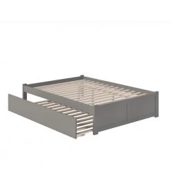 Concord Queen Bed with Footboard and Twin Extra Long Trundle in Grey by AFI -Outlet AFI Store grey afi platform beds ar8042049 a0 1000