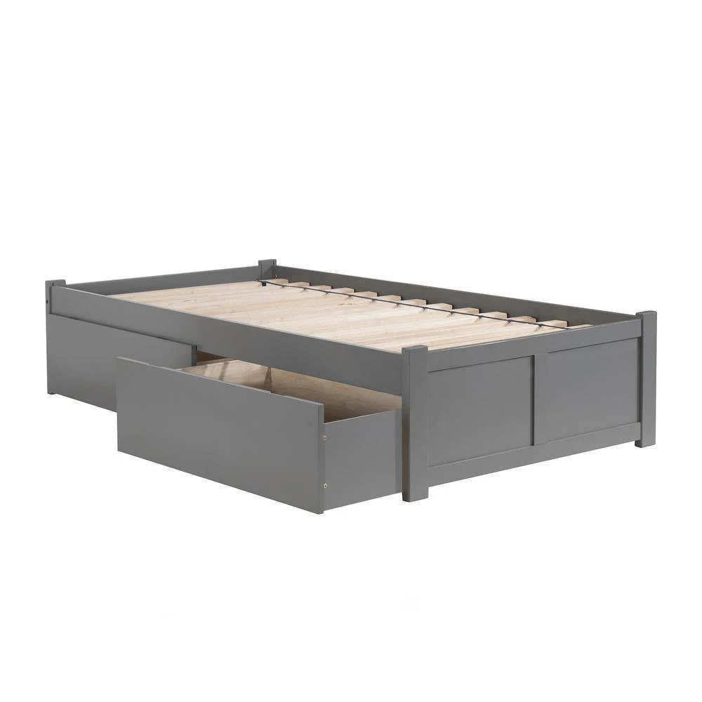 Concord Queen Platform Bed with Flat Panel Foot Board and 2 Urban Bed Drawers in Grey by AFI 5 Concord Queen Platform Bed with Flat Panel Foot Board and 2 Urban Bed Drawers in Grey by AFI - Image 3
