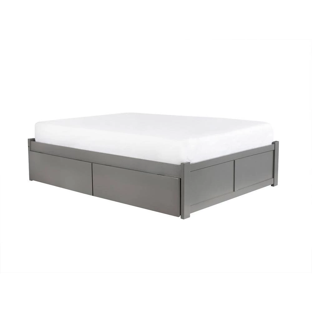 Concord Queen Platform Bed with Flat Panel Foot Board and 2 Urban Bed Drawers in Grey by AFI 10 Concord Queen Platform Bed with Flat Panel Foot Board and 2 Urban Bed Drawers in Grey by AFI - Image 8