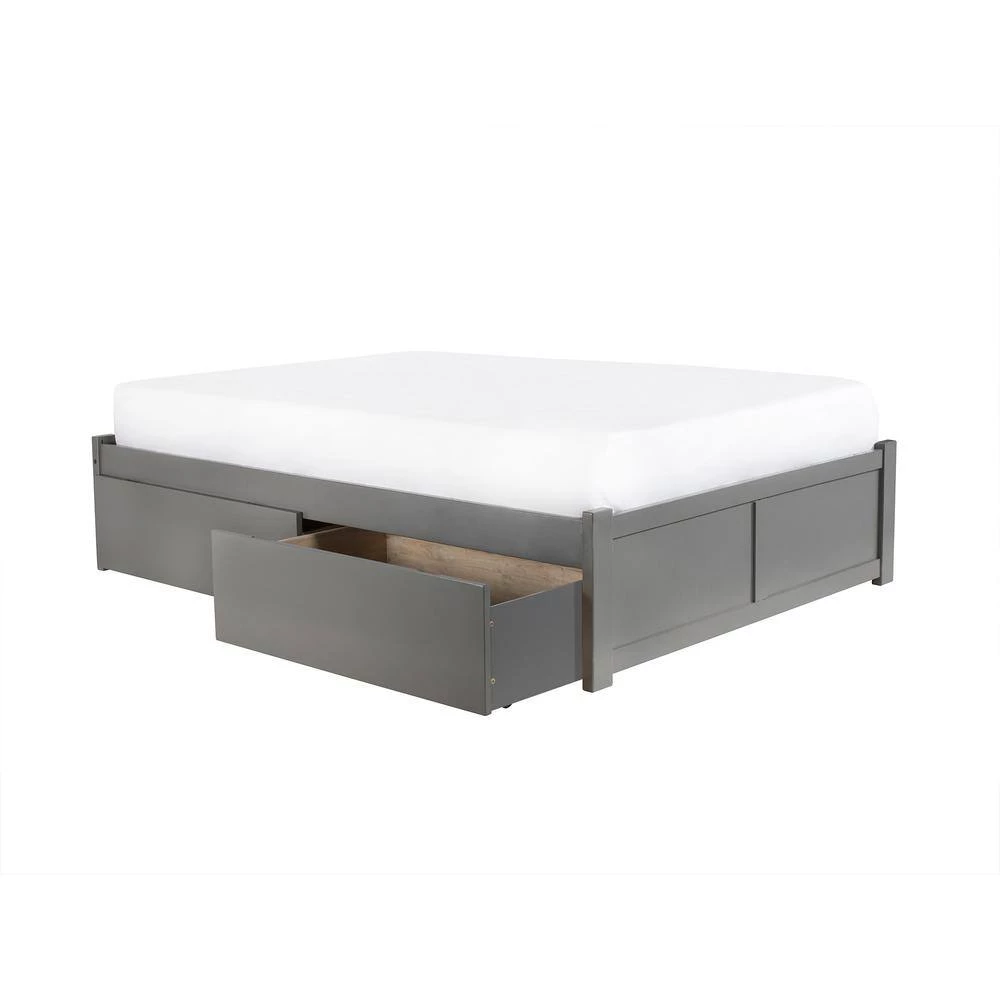 Concord Queen Platform Bed with Flat Panel Foot Board and 2 Urban Bed Drawers in Grey by AFI 6 Concord Queen Platform Bed with Flat Panel Foot Board and 2 Urban Bed Drawers in Grey by AFI - Image 4