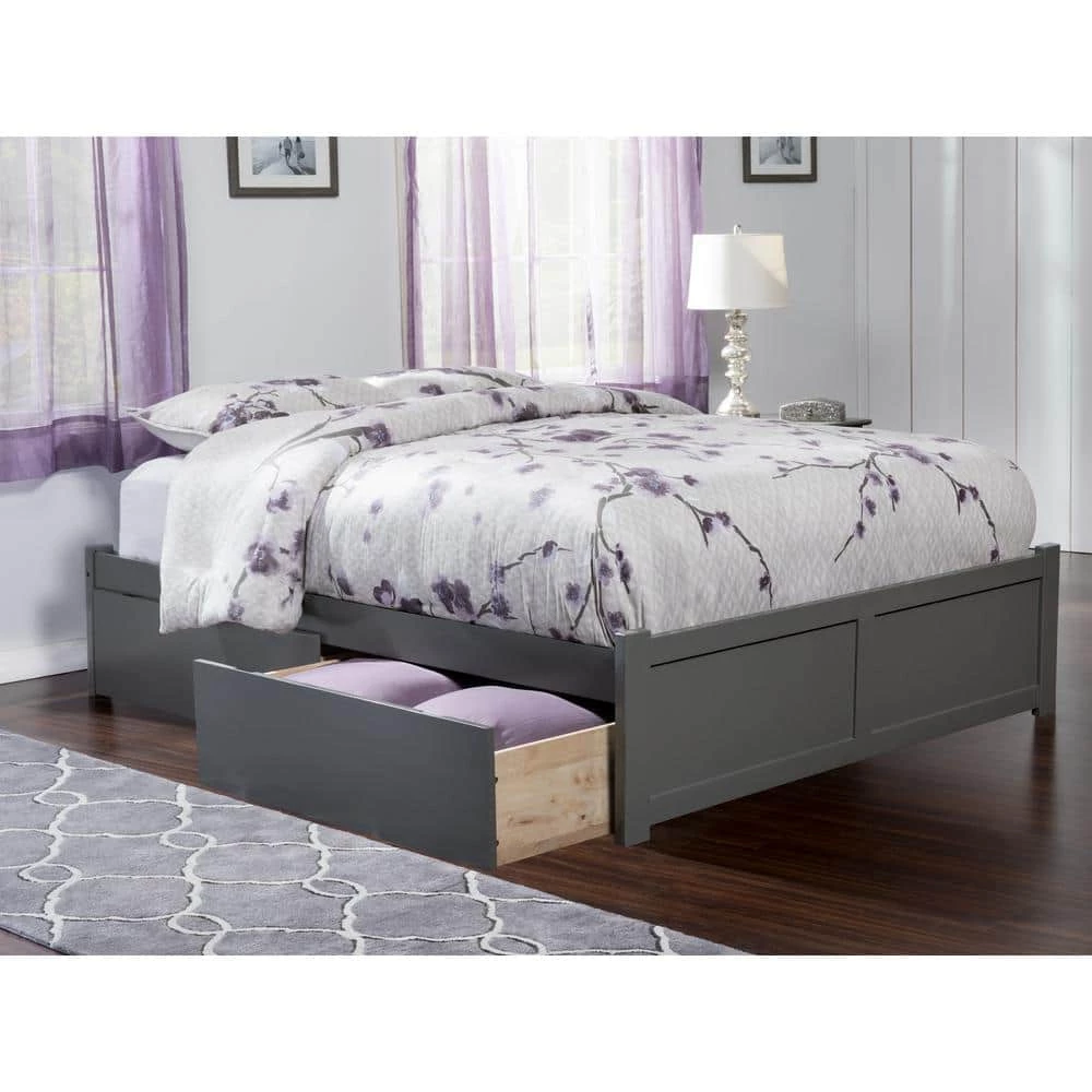 Concord Queen Platform Bed with Flat Panel Foot Board and 2 Urban Bed Drawers in Grey by AFI 8 Concord Queen Platform Bed with Flat Panel Foot Board and 2 Urban Bed Drawers in Grey by AFI - Image 6