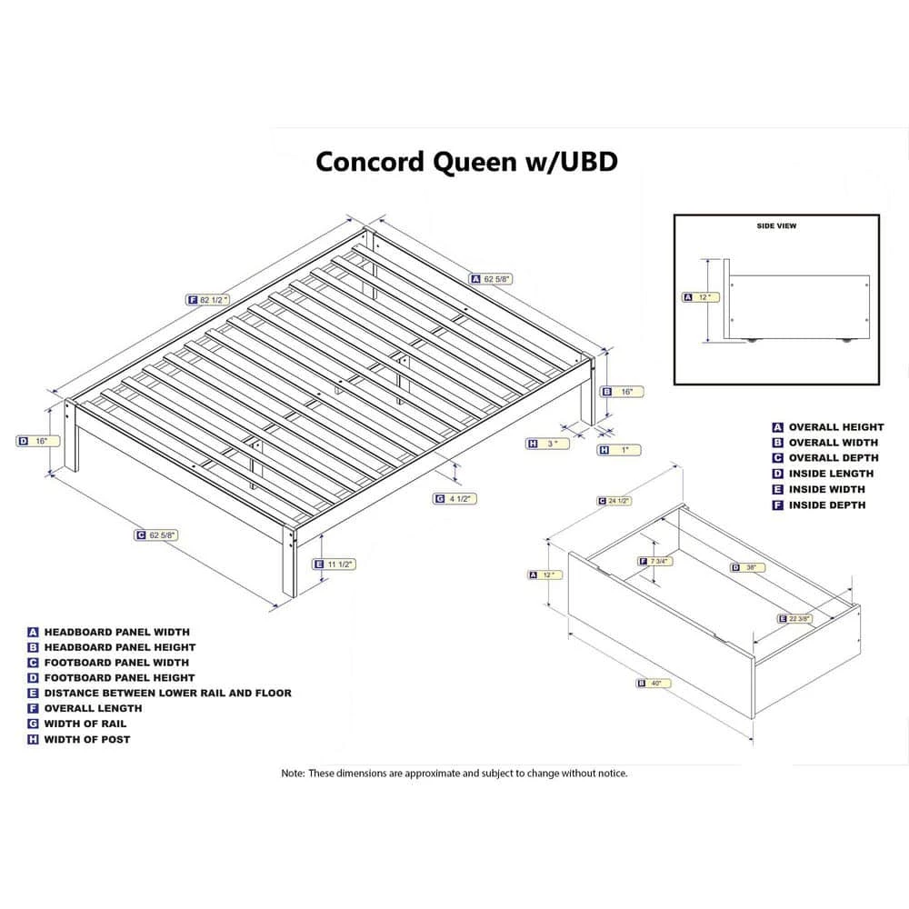 Concord Queen Platform Bed with Flat Panel Foot Board and 2 Urban Bed Drawers in Grey by AFI 4 Concord Queen Platform Bed with Flat Panel Foot Board and 2 Urban Bed Drawers in Grey by AFI - Image 2