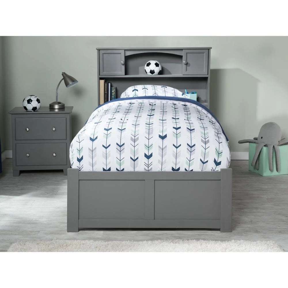 Newport Twin XL Platform Bed with Flat Panel Foot Board and 2-Urban Bed Drawers in Grey by AFI 13 Newport Twin XL Platform Bed with Flat Panel Foot Board and 2-Urban Bed Drawers in Grey by AFI - Image 11