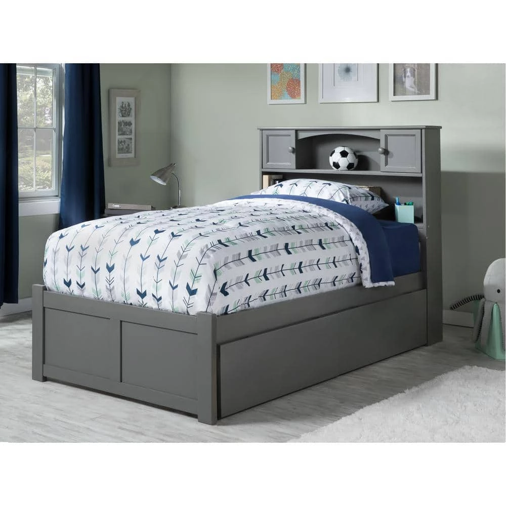 Newport Twin XL Platform Bed with Flat Panel Foot Board and 2-Urban Bed Drawers in Grey by AFI 5 Newport Twin XL Platform Bed with Flat Panel Foot Board and 2-Urban Bed Drawers in Grey by AFI - Image 3