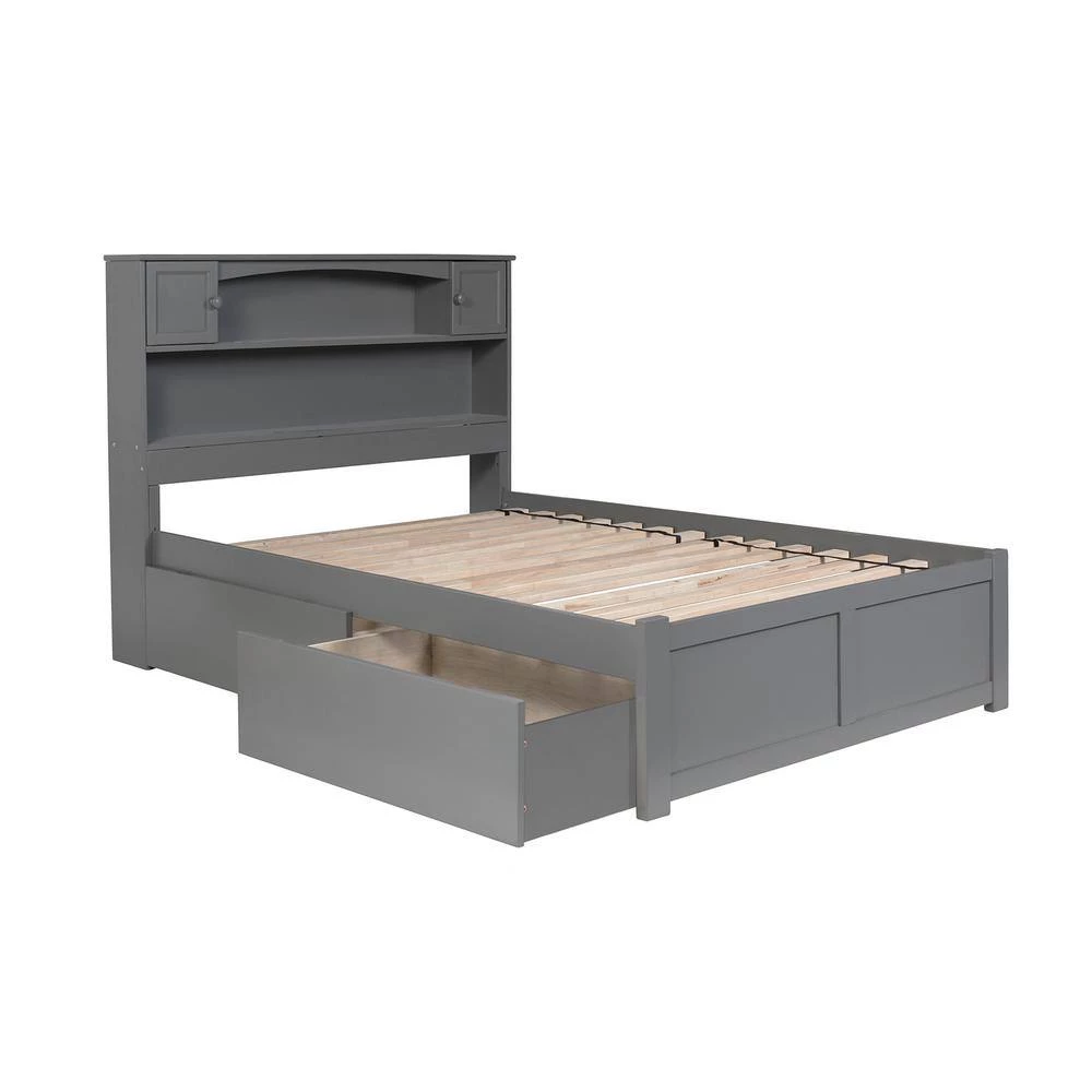 Newport Grey Full Platform Bed with Flat Panel Foot Board and 2 Urban Bed Drawers by AFI 5 Newport Grey Full Platform Bed with Flat Panel Foot Board and 2 Urban Bed Drawers by AFI - Image 3