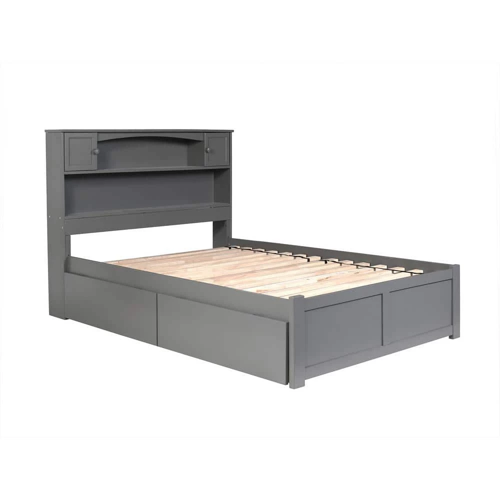 Newport Grey Full Platform Bed with Flat Panel Foot Board and 2 Urban Bed Drawers by AFI 9 Newport Grey Full Platform Bed with Flat Panel Foot Board and 2 Urban Bed Drawers by AFI - Image 7