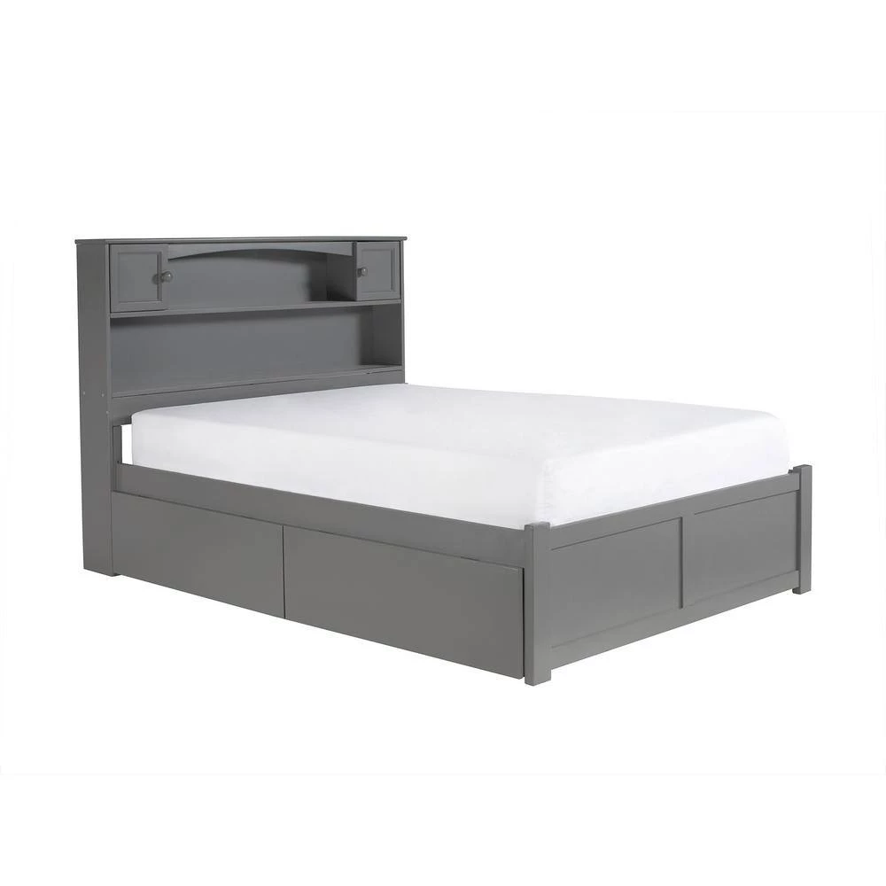 Newport Grey Full Platform Bed with Flat Panel Foot Board and 2 Urban Bed Drawers by AFI 8 Newport Grey Full Platform Bed with Flat Panel Foot Board and 2 Urban Bed Drawers by AFI - Image 6