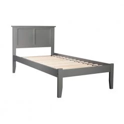 Madison Grey Twin Platform Bed with Open Foot Board by AFI