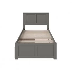 Madison Twin Platform Bed with Flat Panel Foot Board and 2 Urban Bed Drawers in Grey by AFI -Outlet AFI Store grey afi platform beds ar8622119 1f 1000