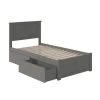 Madison Twin Platform Bed with Flat Panel Foot Board and 2 Urban Bed Drawers in Grey by AFI -Outlet AFI Store grey afi platform beds ar8622119 64 1000