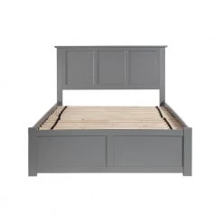 Madison Full Platform Bed with Flat Panel Foot Board and Twin Size Urban Trundle Bed in Grey by AFI -Outlet AFI Store grey afi platform beds ar8632019 4f 1000