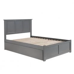 Madison Full Platform Bed with Flat Panel Foot Board and Twin Size Urban Trundle Bed in Grey by AFI -Outlet AFI Store grey afi platform beds ar8632019 c3 1000
