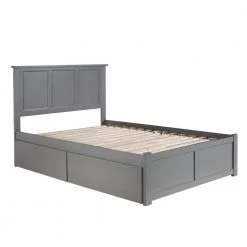 Madison Full Platform Bed with Flat Panel Foot Board and 2 Urban Bed Drawers in Grey by AFI -Outlet AFI Store grey afi platform beds ar8632119 c3 1000