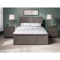 Madison Full Platform Bed with Matching Foot Board with Twin Size Urban Trundle Bed in Grey by AFI -Outlet AFI Store grey afi platform beds ar8636019 fa 1000