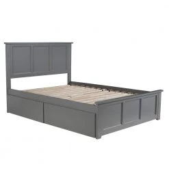 Madison Full Platform Bed with Matching Foot Board with 2 Urban Bed Drawers in Grey by AFI -Outlet AFI Store grey afi platform beds ar8636119 fa 1000