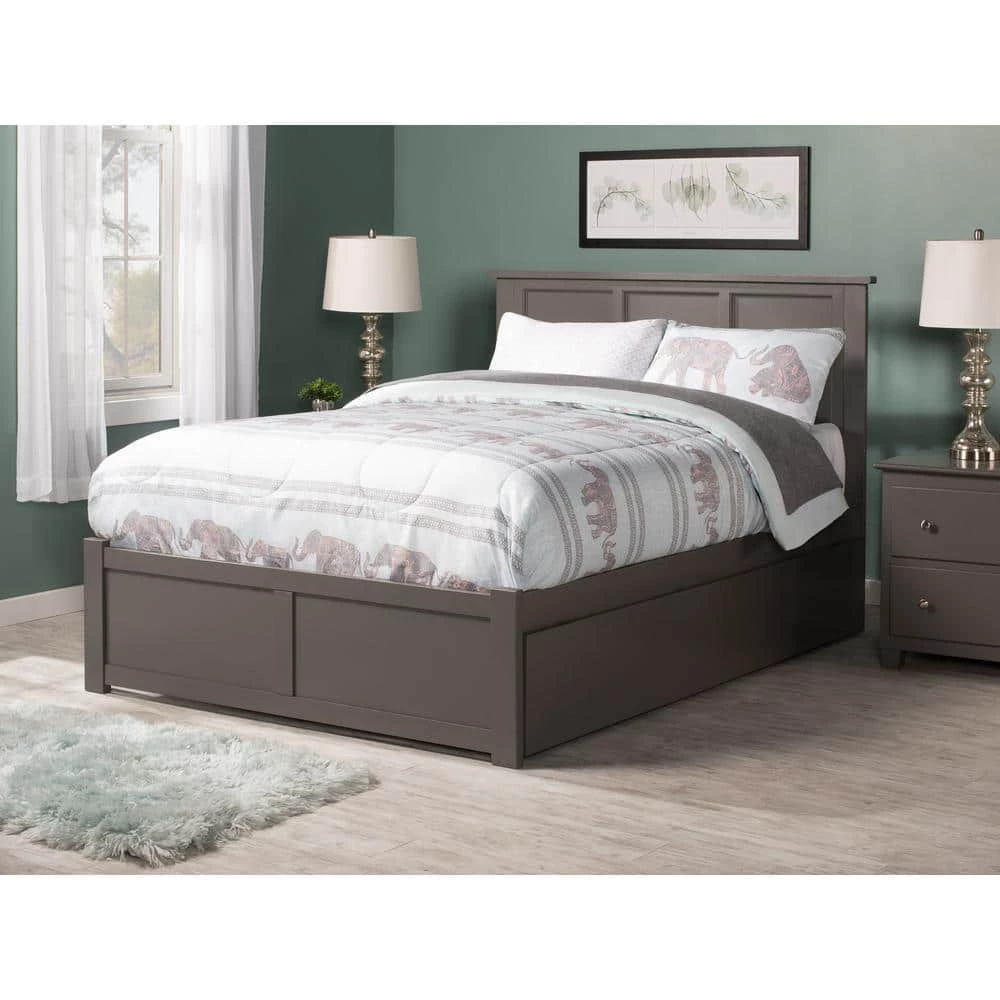 Madison King Platform Bed with Flat Panel Foot Board and 2 Urban Bed Drawers in Grey by AFI 7 Madison King Platform Bed with Flat Panel Foot Board and 2 Urban Bed Drawers in Grey by AFI - Image 5