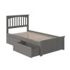 Mission Twin XL Platform Bed with Matching Foot Board with 2 Urban Bed Drawers in Grey by AFI -Outlet AFI Store grey afi platform beds ar8716119 64 1000