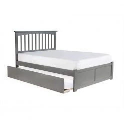 Mission Full Platform Bed with Flat Panel Foot Board and Twin Size Urban Trundle Bed in Grey by AFI -Outlet AFI Store grey afi platform beds ar8732019 1f 1000