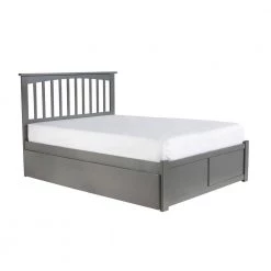 Mission Full Platform Bed with Flat Panel Foot Board and Twin Size Urban Trundle Bed in Grey by AFI -Outlet AFI Store grey afi platform beds ar8732019 44 1000