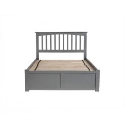 Mission Full Platform Bed with Flat Panel Foot Board and Twin Size Urban Trundle Bed in Grey by AFI -Outlet AFI Store grey afi platform beds ar8732019 fa 1000