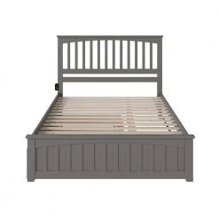 Mission Grey Queen Platform Bed with Matching Footboard and XL Long Trundle by AFI -Outlet AFI Store grey afi platform beds ar8746049 1f 1000