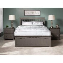 Mission Grey Queen Platform Bed with Matching Footboard and XL Long Trundle by AFI -Outlet AFI Store grey afi platform beds ar8746049 4f 1000
