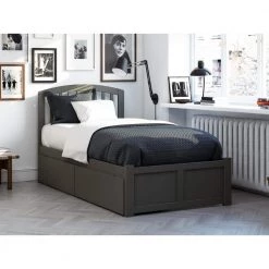 Richmond Grey Twin XL Platform Bed with Flat Panel Foot Board and 2-Urban Bed Drawers by AFI -Outlet AFI Store grey afi platform beds ar8812119 31 1000