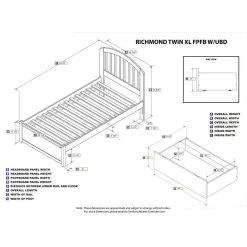 Richmond Grey Twin XL Platform Bed with Flat Panel Foot Board and 2-Urban Bed Drawers by AFI -Outlet AFI Store grey afi platform beds ar8812119 44 1000