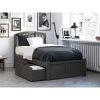 Richmond Grey Twin XL Platform Bed with Flat Panel Foot Board and 2-Urban Bed Drawers by AFI -Outlet AFI Store grey afi platform beds ar8812119 64 1000