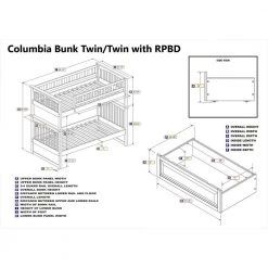 Columbia Bunk Bed Twin over Twin with 2 Raised Panel Bed Drawers in Walnut by AFI -Outlet AFI Store walnut afi bunk beds ab55124 76 1000