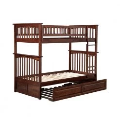 Columbia Bunk Bed Twin over Twin with Twin Raised Panel Trundle Bed in Walnut by AFI 18 Columbia Bunk Bed Twin over Twin with Twin Raised Panel Trundle Bed in Walnut by AFI -Outlet AFI Store walnut afi bunk beds ab55134 1f 1000
