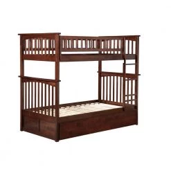 Columbia Bunk Bed Twin over Twin with 2 Urban Bed Drawers in Walnut by AFI -Outlet AFI Store walnut afi bunk beds ab55144 4f 1000