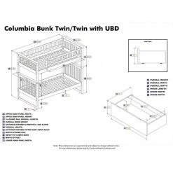 Columbia Bunk Bed Twin over Twin with 2 Urban Bed Drawers in Walnut by AFI -Outlet AFI Store walnut afi bunk beds ab55144 fa 1000