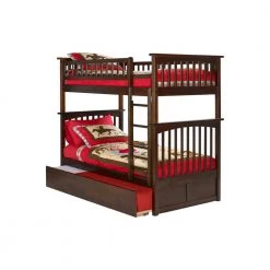 Columbia Bunk Bed Twin over Twin with Twin Size Urban Trundle Bed in Walnut by AFI -Outlet AFI Store walnut afi bunk beds ab55154 4f 1000