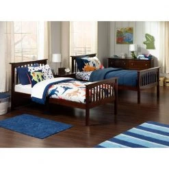 Columbia Bunk Bed Twin over Twin with Twin Size Urban Trundle Bed in Walnut by AFI -Outlet AFI Store walnut afi bunk beds ab55154 fa 1000