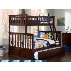 Columbia Bunk Bed Twin Over Full with Twin Size Urban Trundle Bed in Walnut by AFI -Outlet AFI Store walnut afi bunk beds ab55254 31 1000