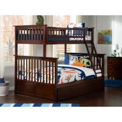 Columbia Bunk Bed Twin Over Full with Twin Size Urban Trundle Bed in Walnut by AFI -Outlet AFI Store walnut afi bunk beds ab55254 40 1000