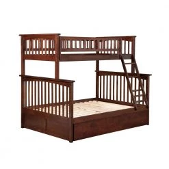 Columbia Bunk Bed Twin Over Full with Twin Size Urban Trundle Bed in Walnut by AFI -Outlet AFI Store walnut afi bunk beds ab55254 4f 1000