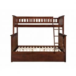 Columbia Bunk Bed Twin Over Full with Twin Size Urban Trundle Bed in Walnut by AFI