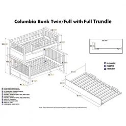 Columbia Bunk Bed Twin over Full with Full Size Urban Trundle Bed in Walnut by AFI -Outlet AFI Store walnut afi bunk beds ab55274 44 1000
