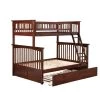 Columbia Bunk Bed Twin over Full with Full Size Urban Trundle Bed in Walnut by AFI -Outlet AFI Store walnut afi bunk beds ab55274 64 1000