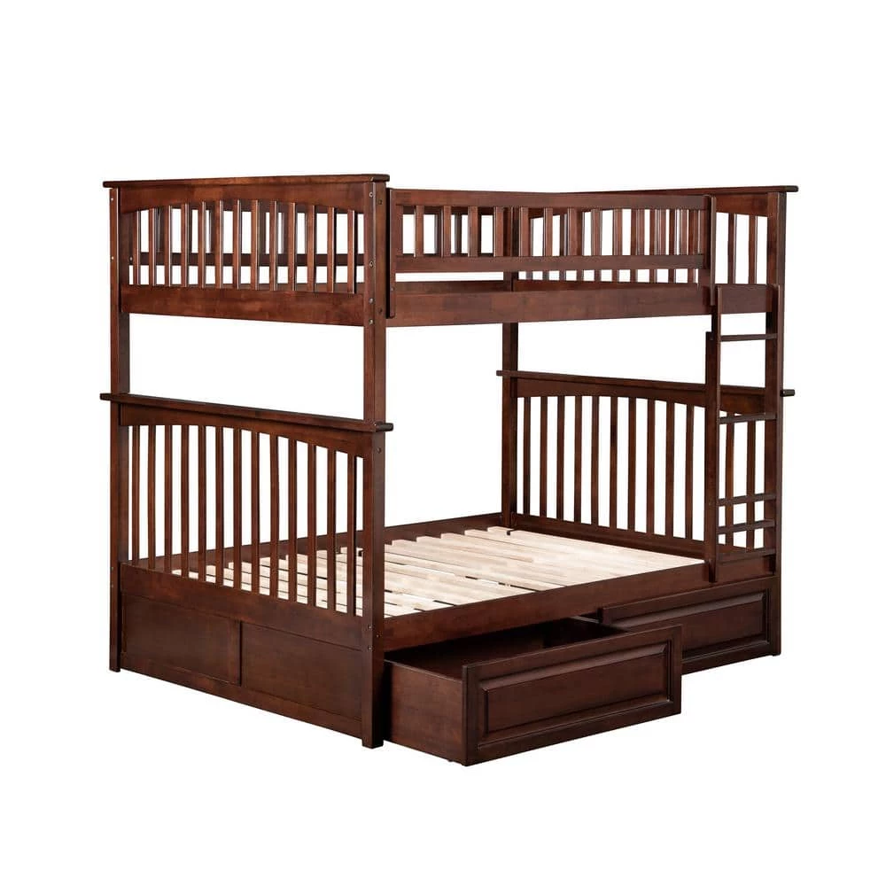 Columbia Bunk Bed Full over Full with 2 Raised Panel Bed Drawers in Walnut by AFI 8 Columbia Bunk Bed Full over Full with 2 Raised Panel Bed Drawers in Walnut by AFI - Image 6