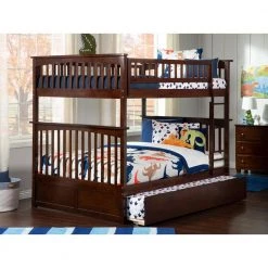 Columbia Bunk Bed Full Over Full with Twin Size Urban Trundle Bed in Walnut by AFI -Outlet AFI Store walnut afi bunk beds ab55554 31 1000
