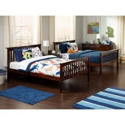 Columbia Bunk Bed Full Over Full with Twin Size Urban Trundle Bed in Walnut by AFI -Outlet AFI Store walnut afi bunk beds ab55554 44 1000
