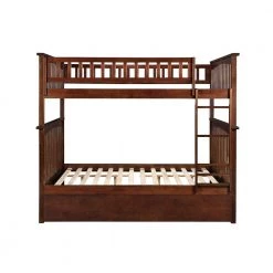 Columbia Bunk Bed Full over Full with Full Size Urban Trundle Bed in Walnut by AFI -Outlet AFI Store walnut afi bunk beds ab55574 1f 1000