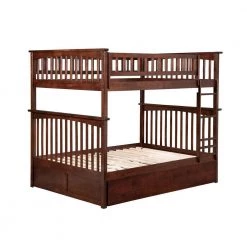 Columbia Bunk Bed Full over Full with Full Size Urban Trundle Bed in Walnut by AFI -Outlet AFI Store walnut afi bunk beds ab55574 4f 1000