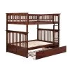Columbia Bunk Bed Full over Full with Full Size Urban Trundle Bed in Walnut by AFI -Outlet AFI Store walnut afi bunk beds ab55574 64 1000