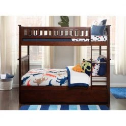 Columbia Bunk Bed Full over Full with Full Size Urban Trundle Bed in Walnut by AFI -Outlet AFI Store walnut afi bunk beds ab55574 c3 1000